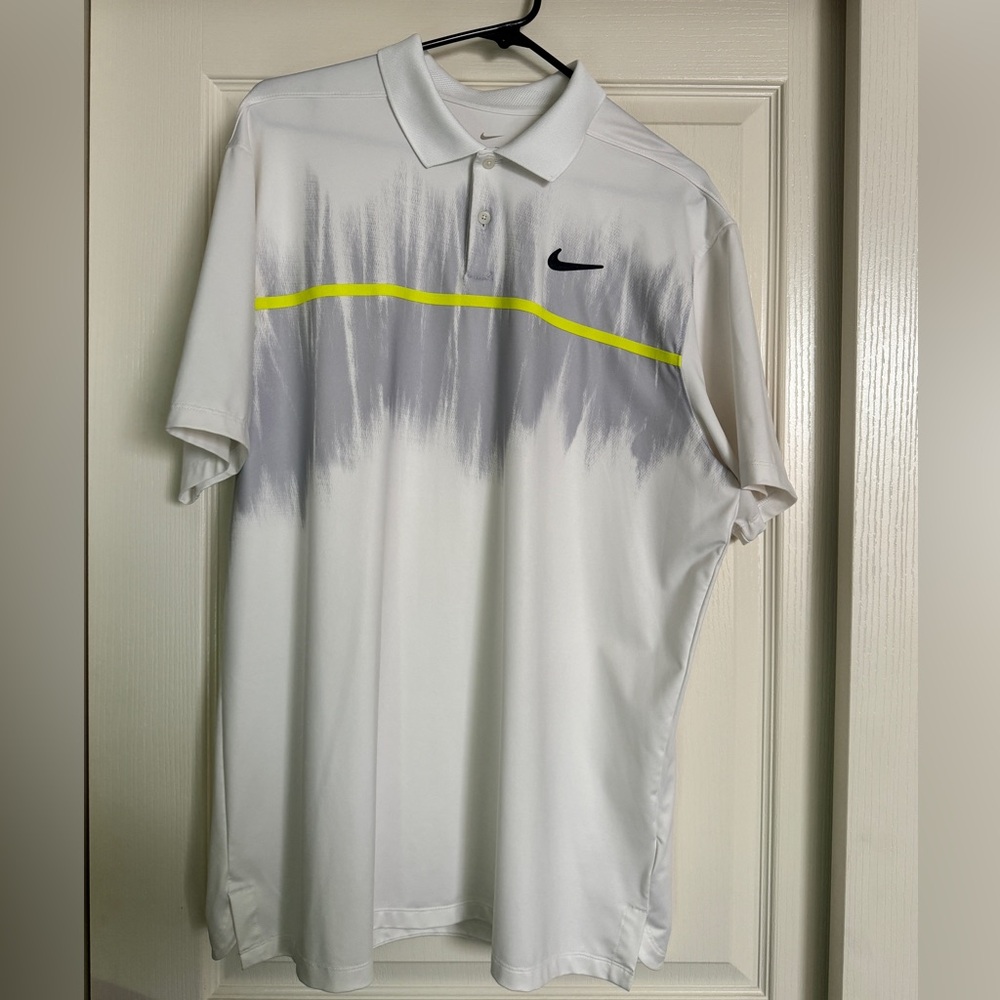 Nike Dri-Fit Vapor Fog Golf Polo White Volt CN6806-100